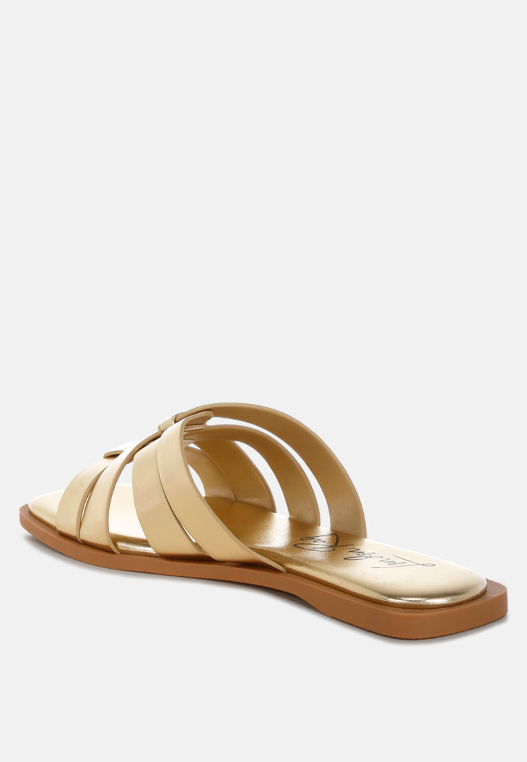 Hebal Metallic Faux Leather Slip Ons By FT